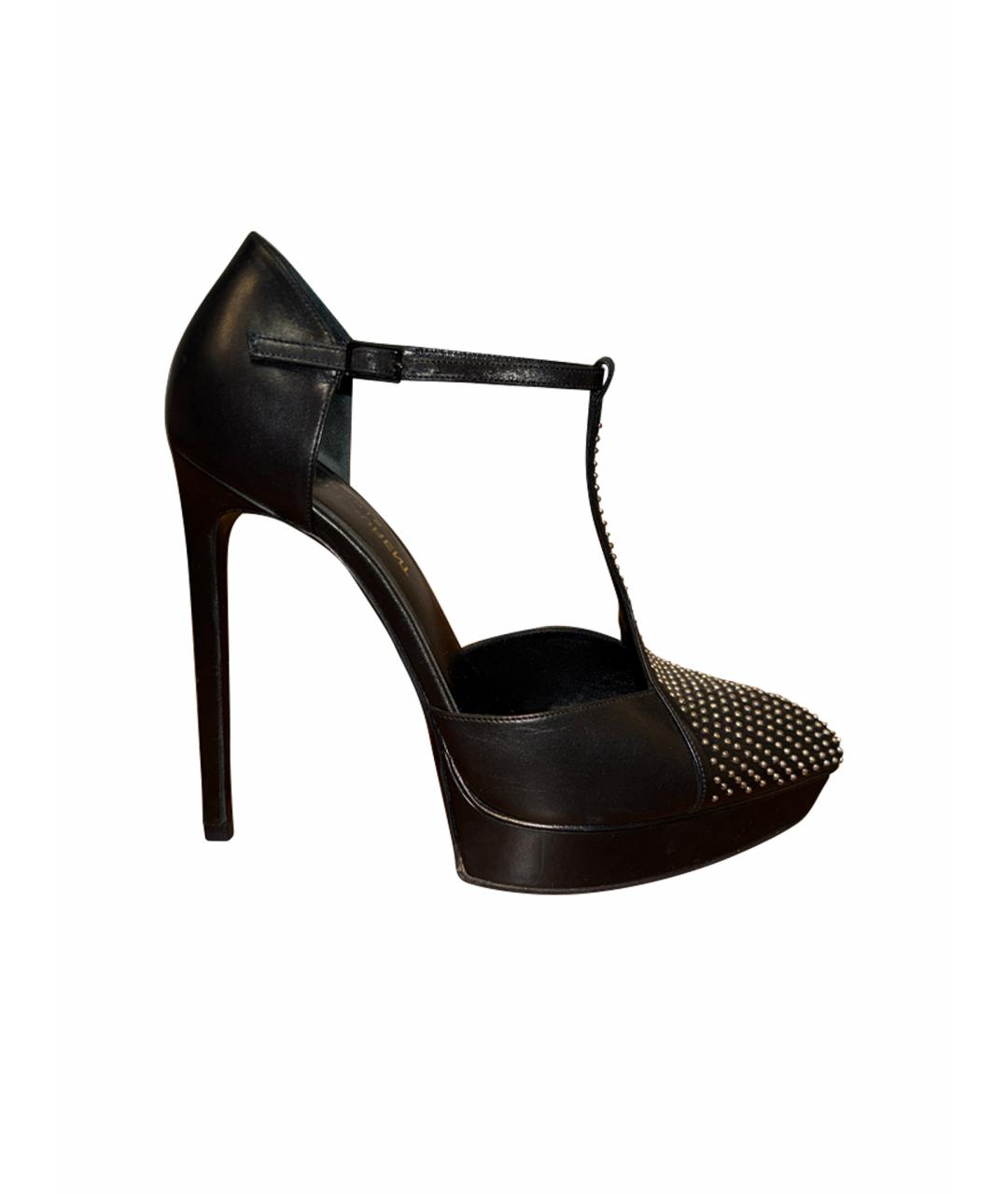 SAINT LAURENT Черные кожаные туфли, фото 1