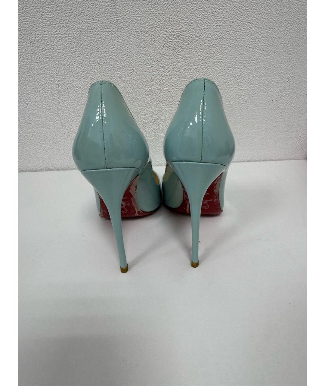 CHRISTIAN LOUBOUTIN Бирюзовые туфли из лакированной кожи, фото 5