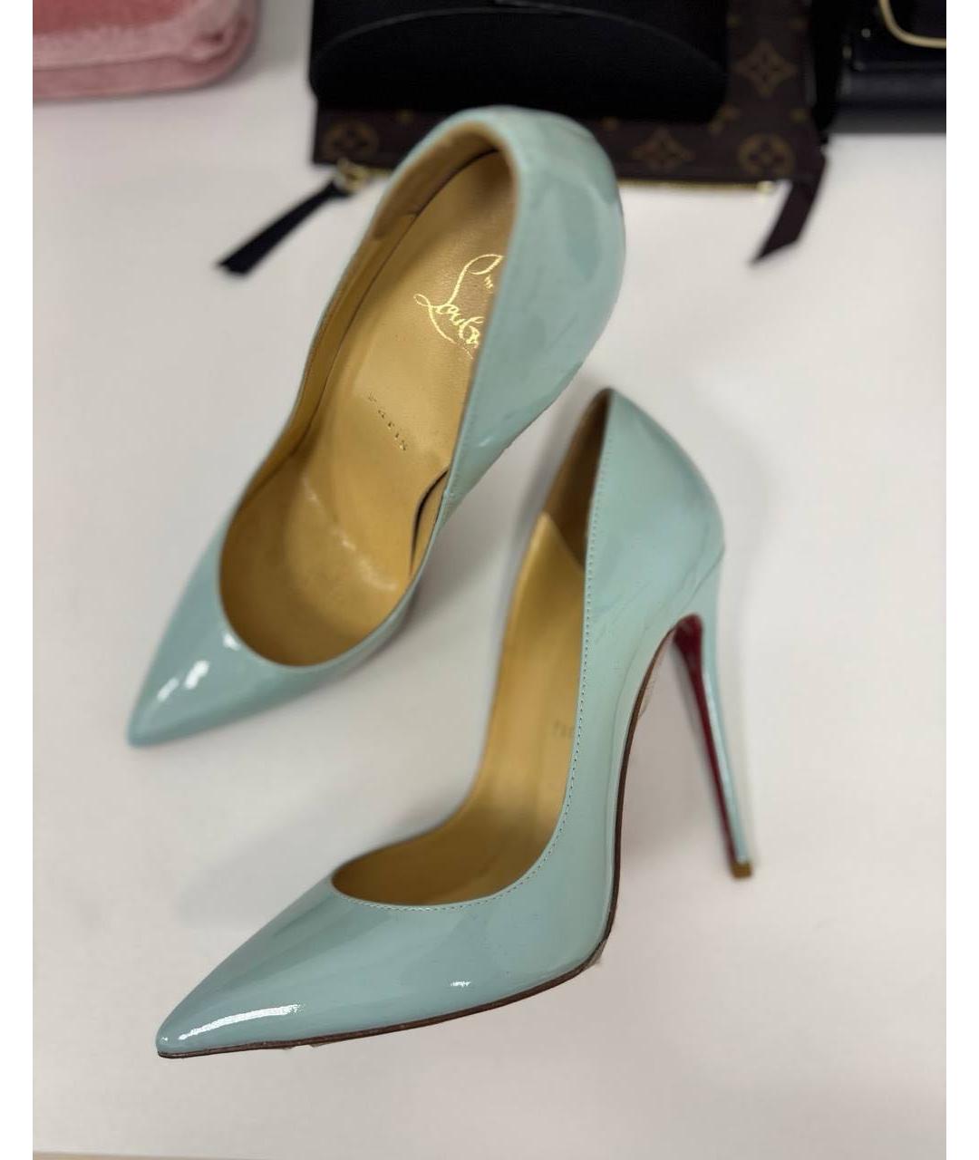 CHRISTIAN LOUBOUTIN Бирюзовые туфли из лакированной кожи, фото 6