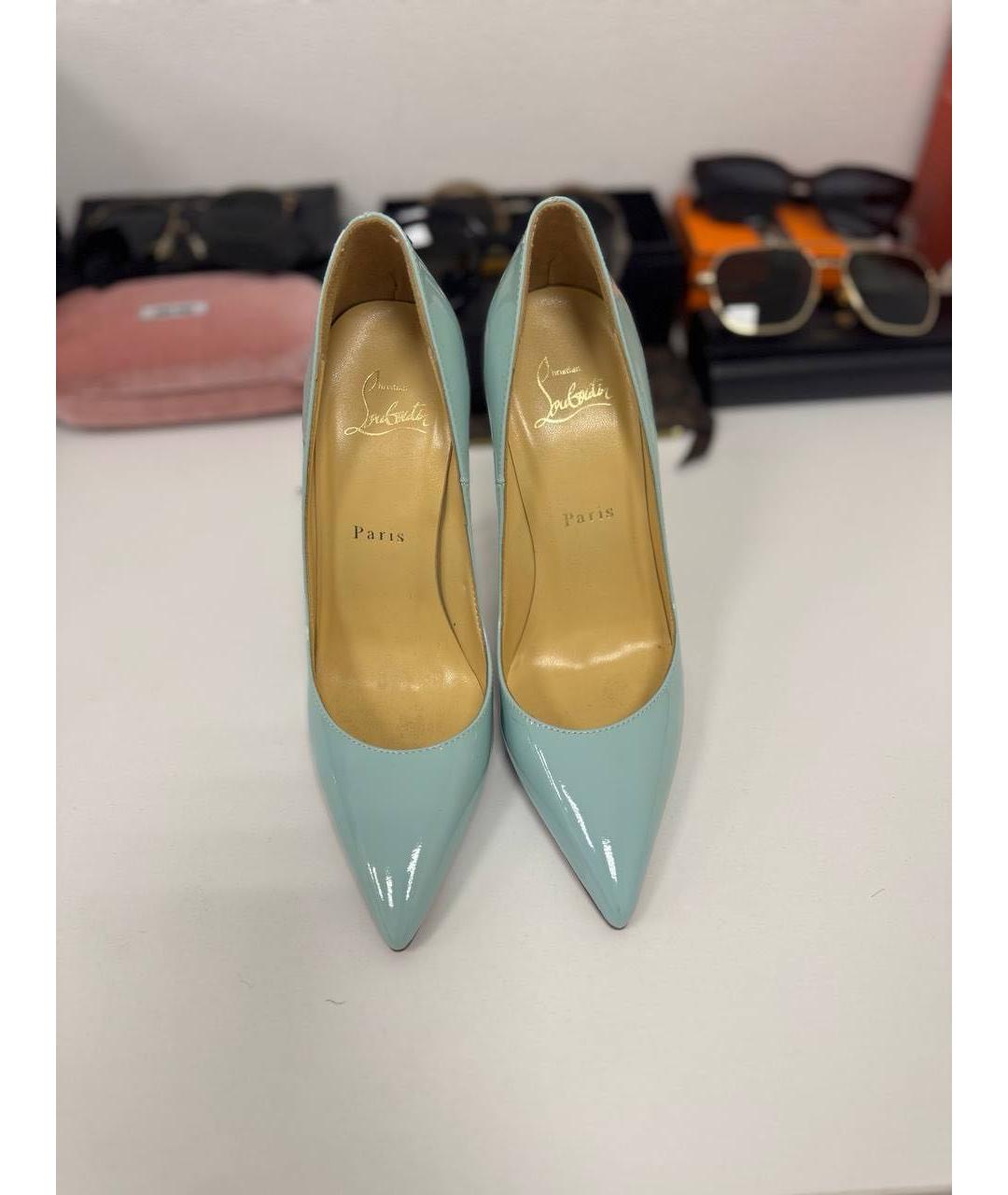 CHRISTIAN LOUBOUTIN Бирюзовые туфли из лакированной кожи, фото 2