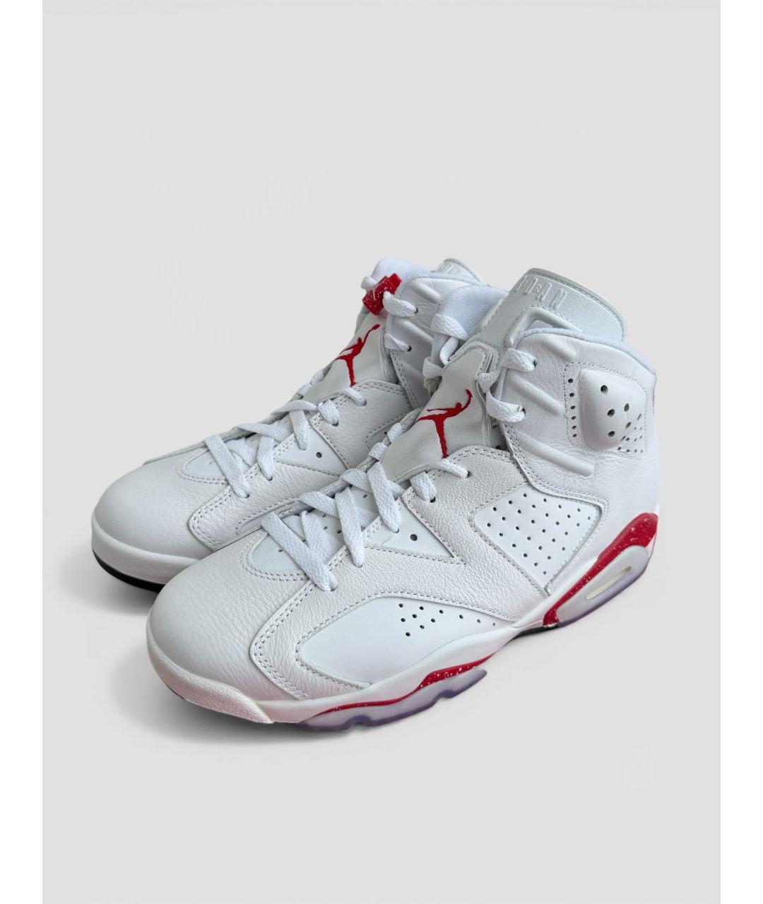 JORDAN Белые кожаные высокие кроссовки / кеды, фото 2