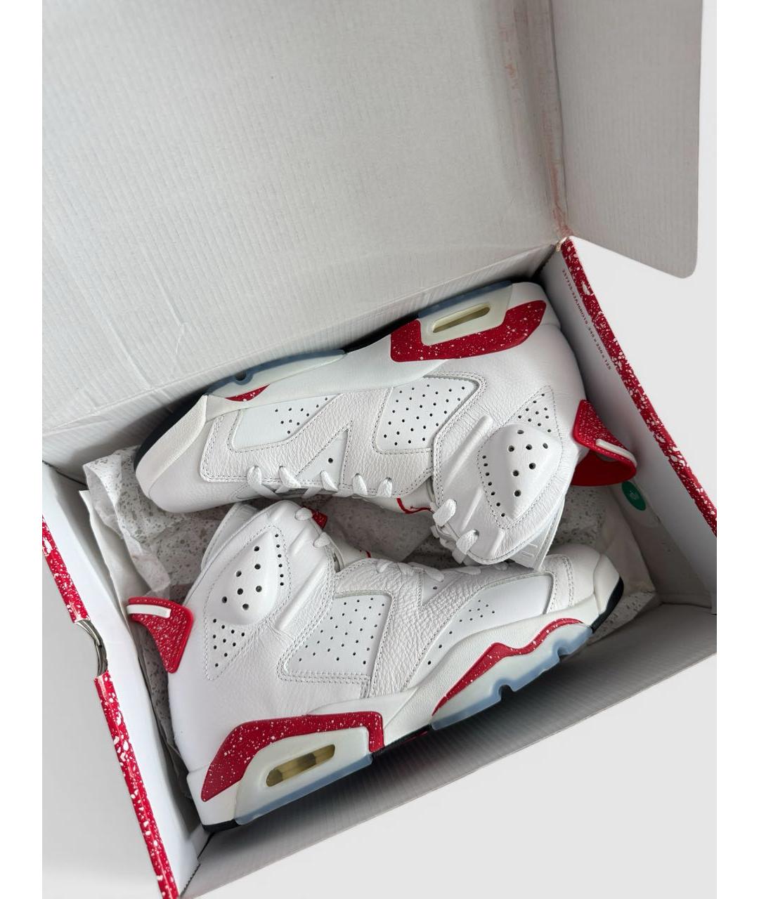 JORDAN Белые кожаные высокие кроссовки / кеды, фото 5