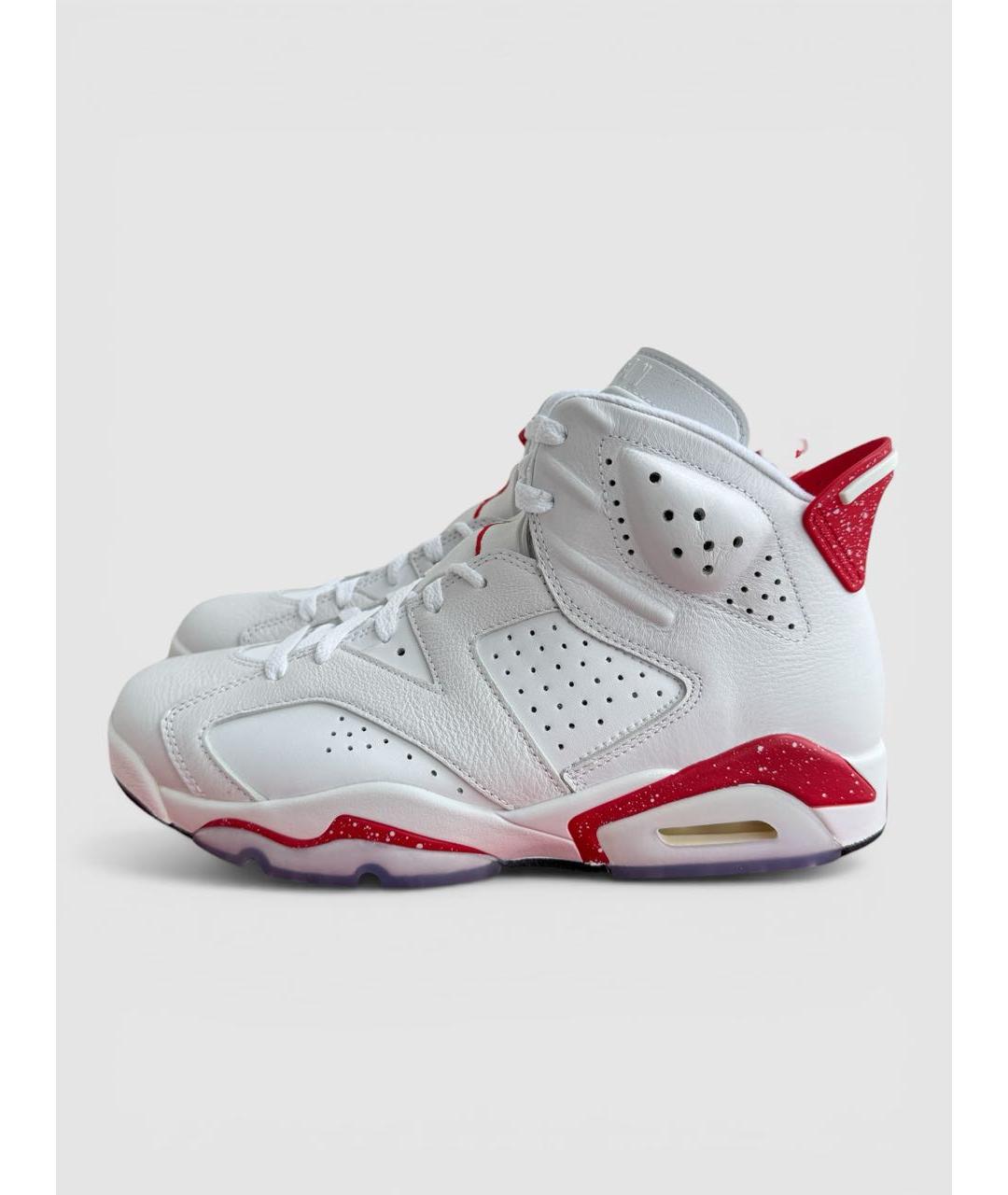 JORDAN Белые кожаные высокие кроссовки / кеды, фото 3