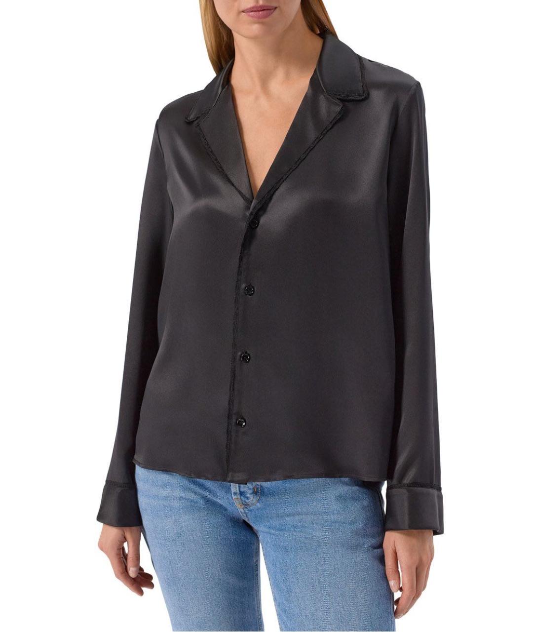 SAINT LAURENT Черная шелковая блузы, фото 3