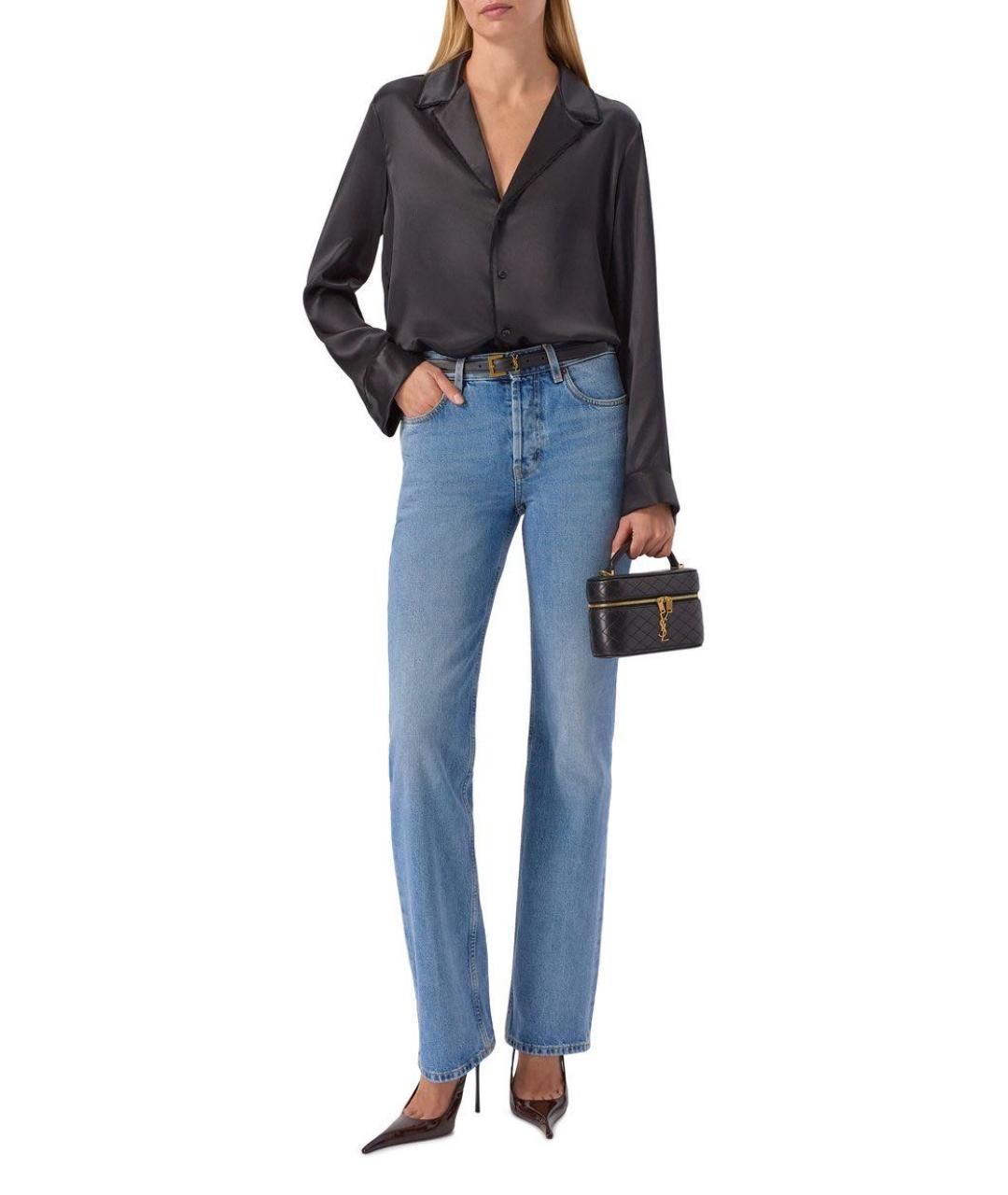 SAINT LAURENT Черная шелковая блузы, фото 2