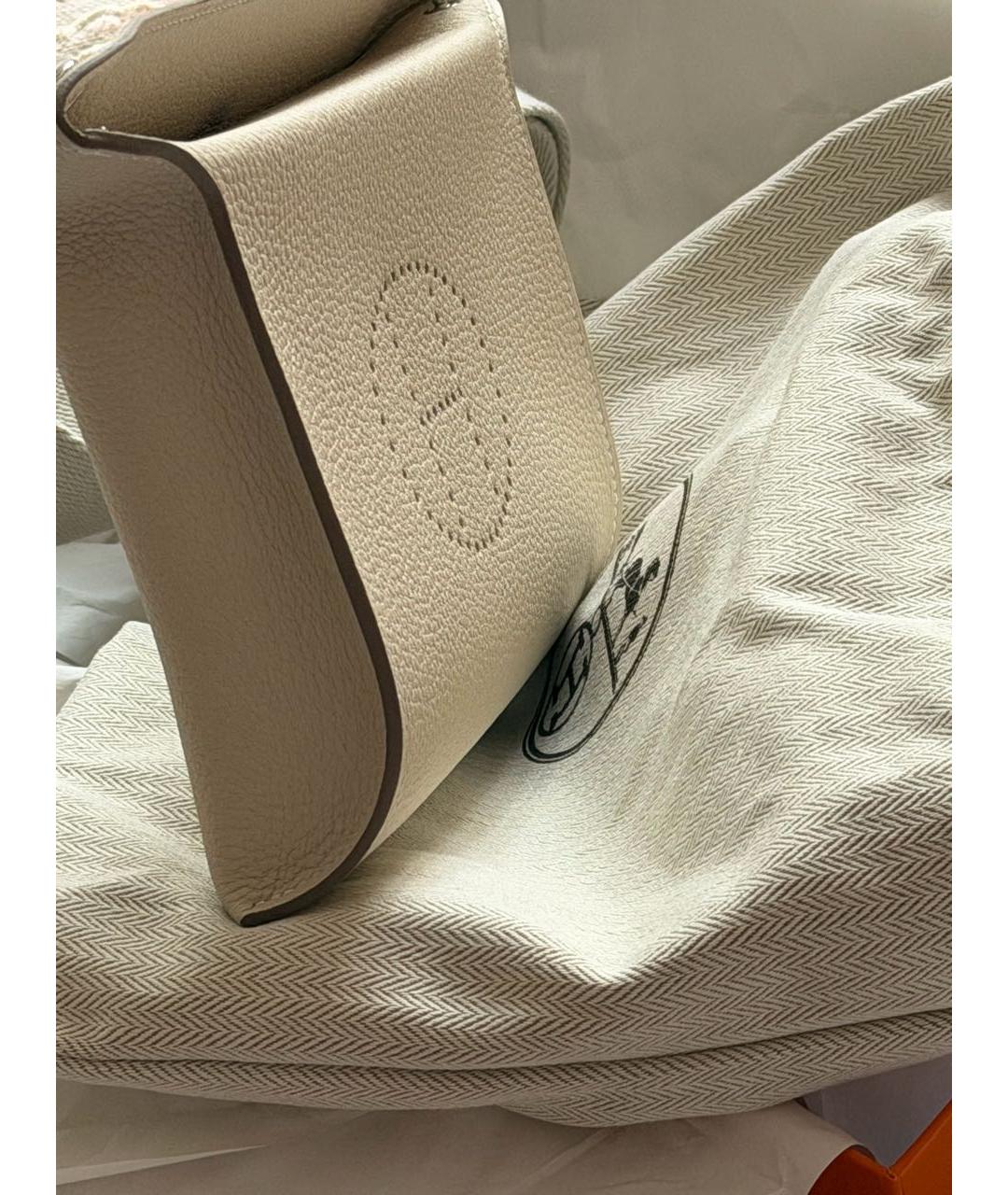 HERMES Бежевая кожаная сумка через плечо, фото 2