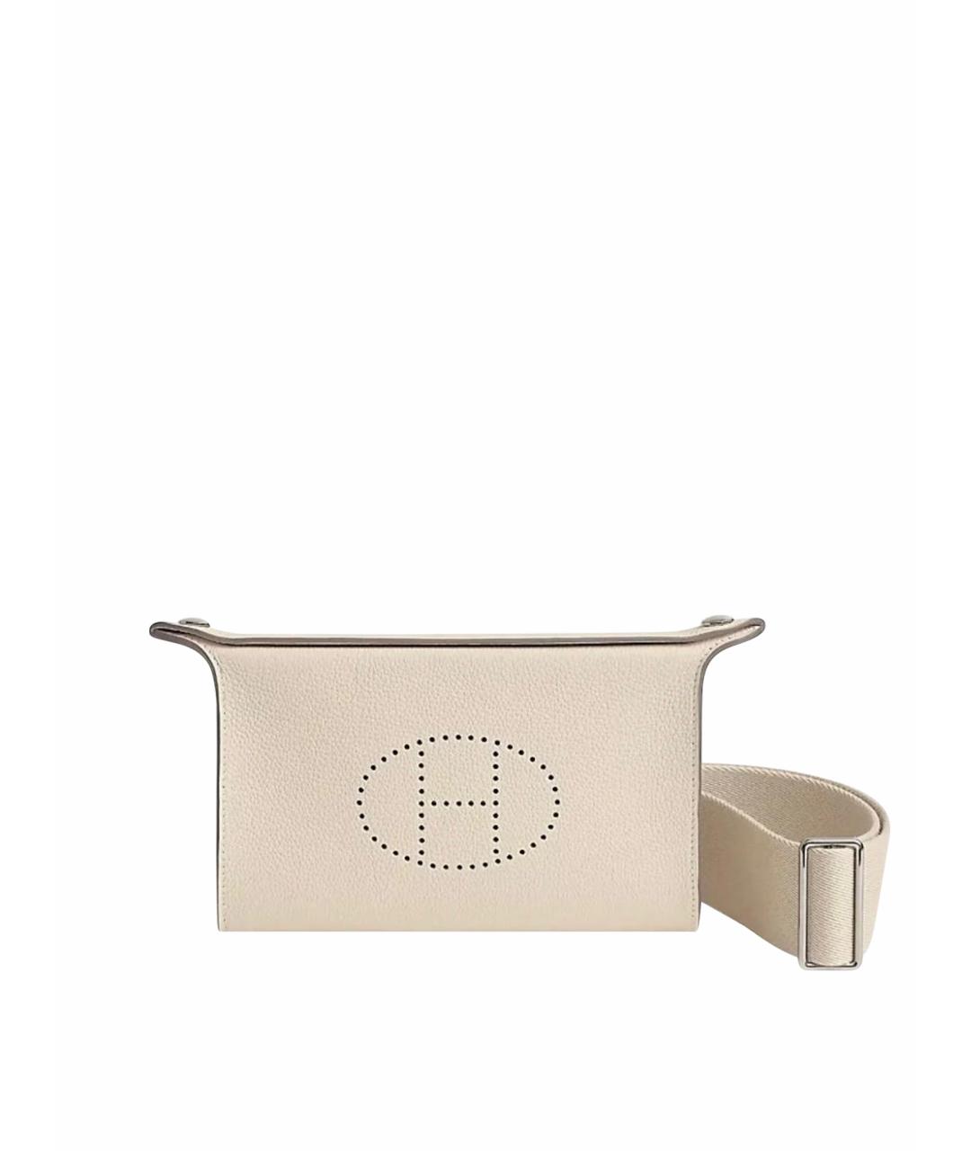 HERMES Бежевая кожаная сумка через плечо, фото 1