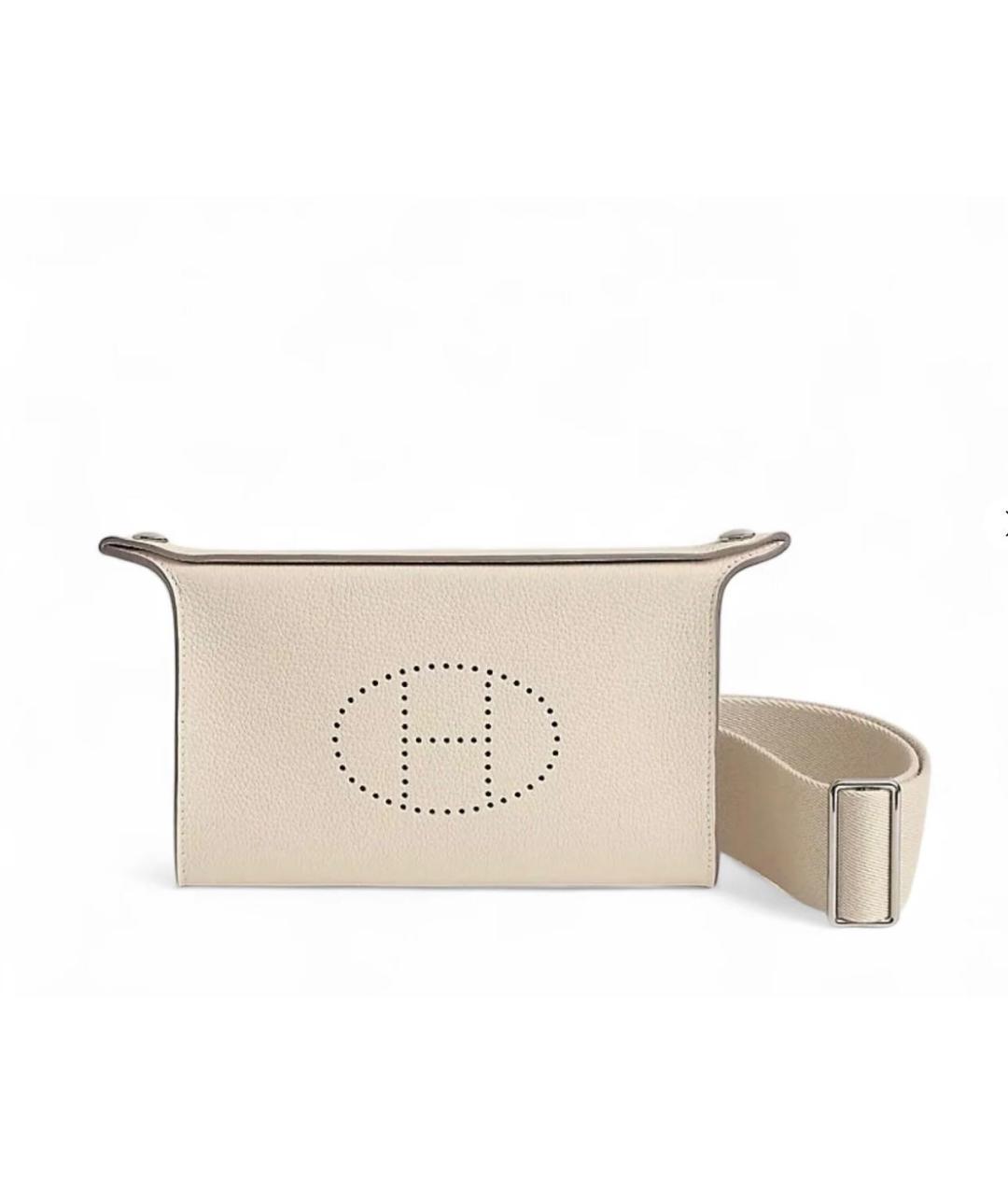 HERMES Бежевая кожаная сумка через плечо, фото 5