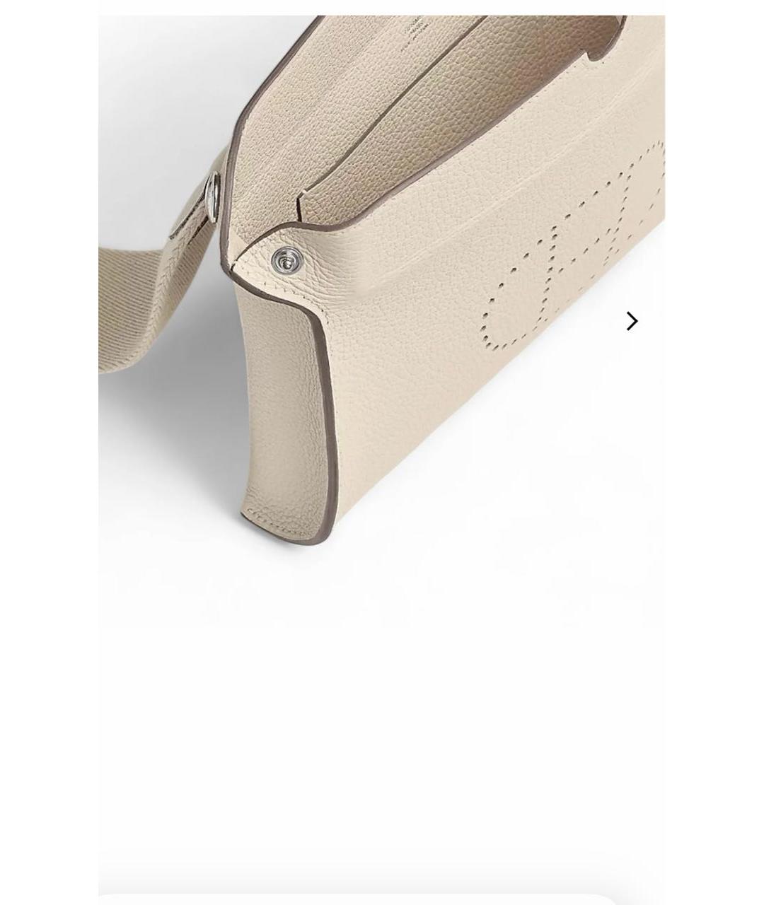 HERMES Бежевая кожаная сумка через плечо, фото 4