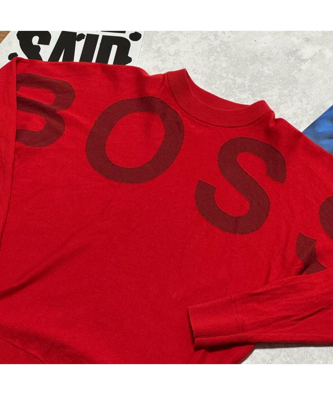 HUGO BOSS Красный полиэстеровый джемпер / свитер, фото 2