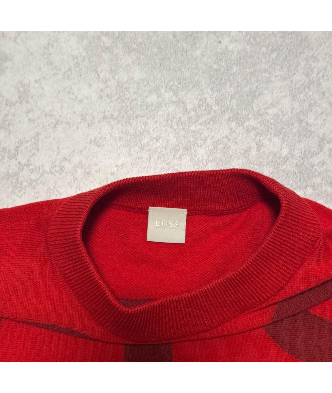 HUGO BOSS Красный полиэстеровый джемпер / свитер, фото 3
