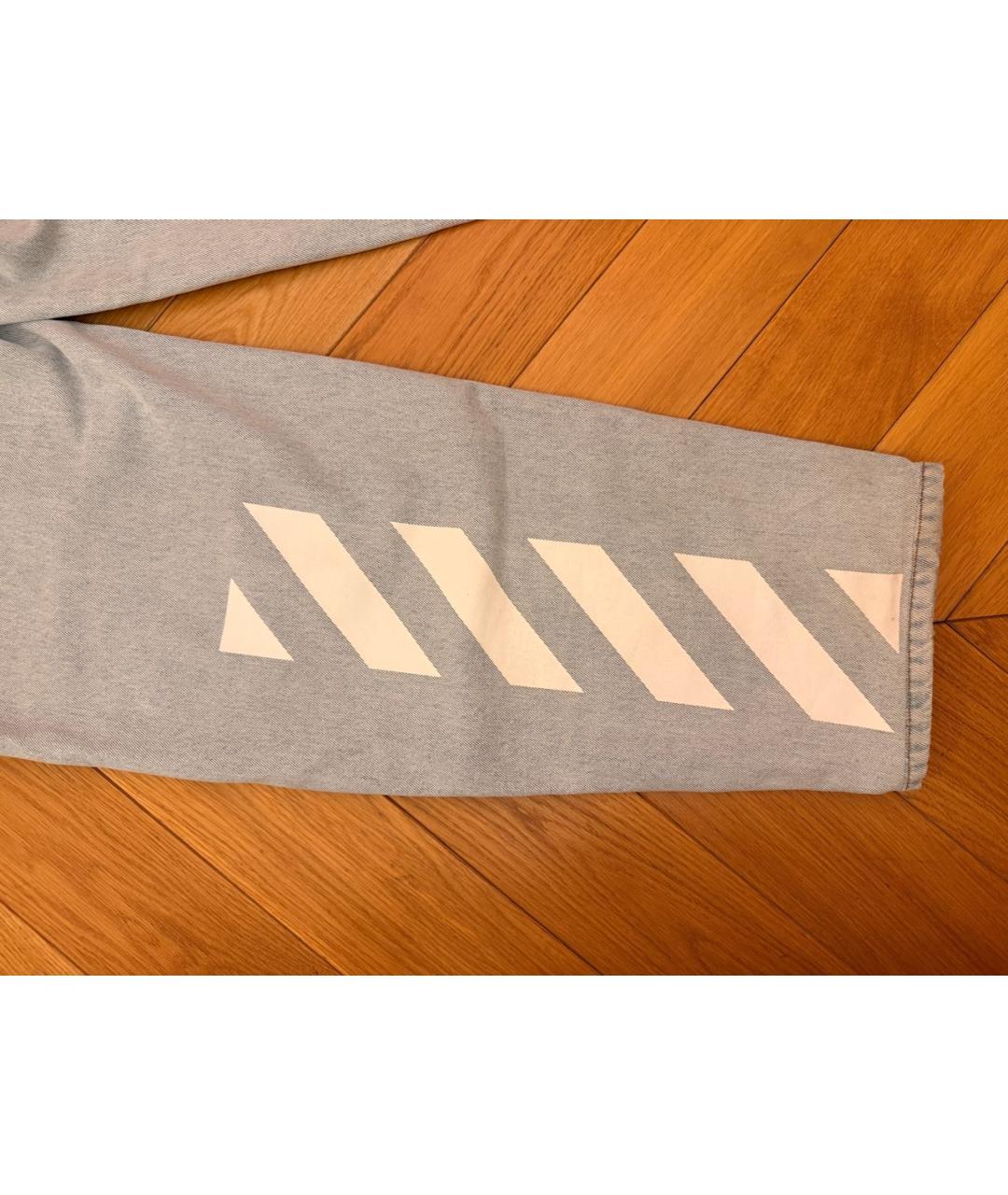 OFF-WHITE Голубые хлопковые джинсы клеш, фото 6