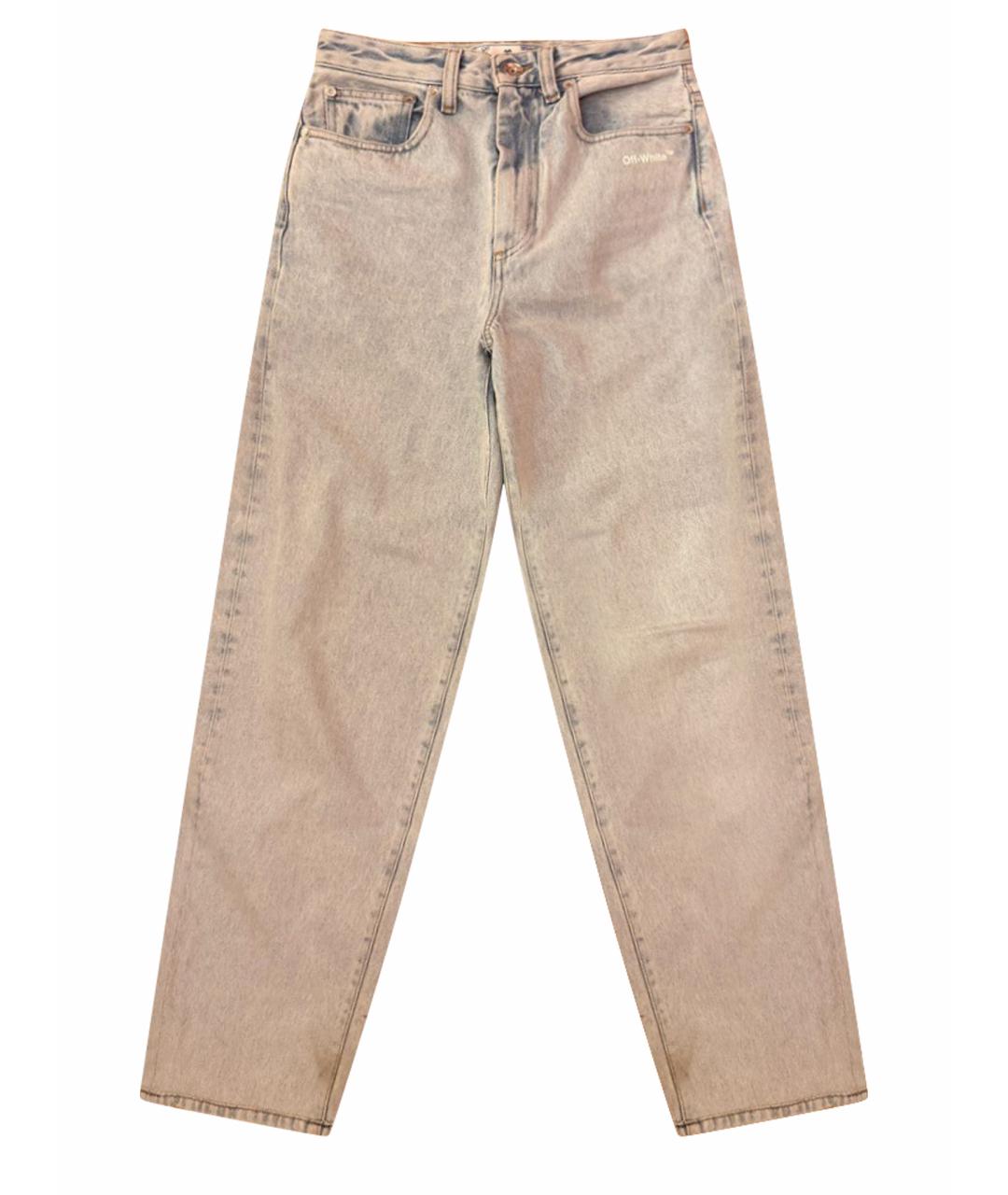 OFF-WHITE Голубые хлопковые джинсы клеш, фото 1