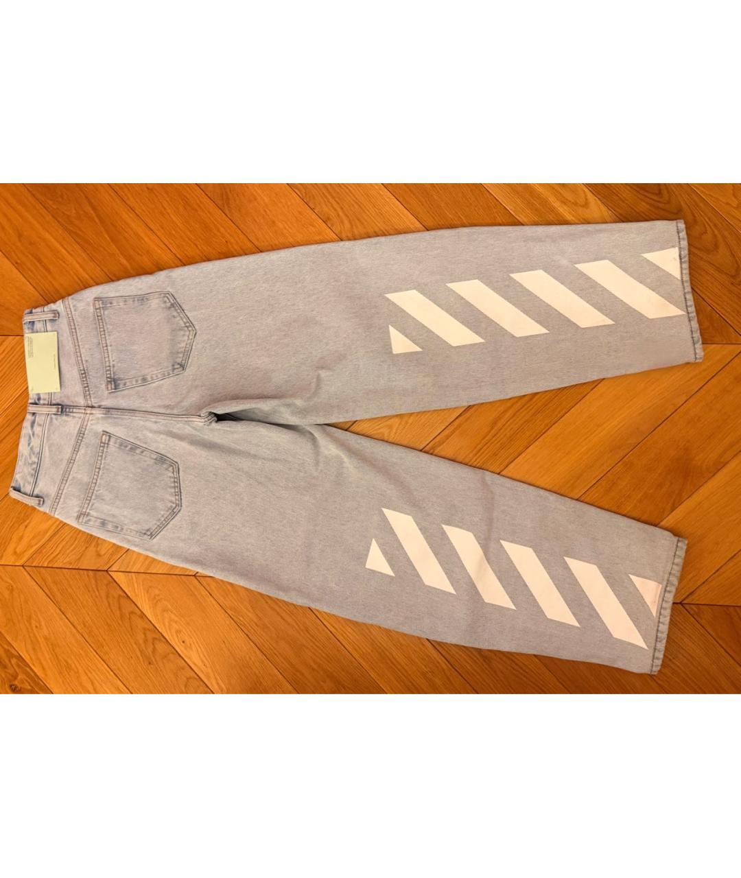 OFF-WHITE Голубые хлопковые джинсы клеш, фото 2