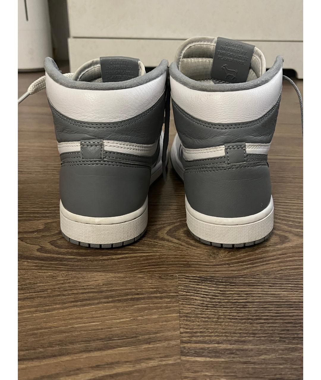 JORDAN Белые кожаные высокие кроссовки / кеды, фото 4