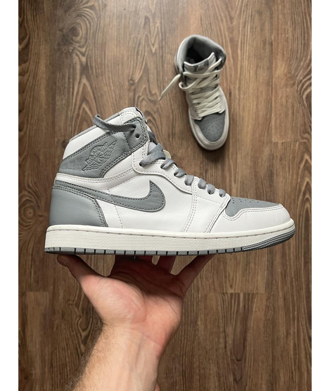 JORDAN Белые кожаные высокие кроссовки / кеды, фото 6