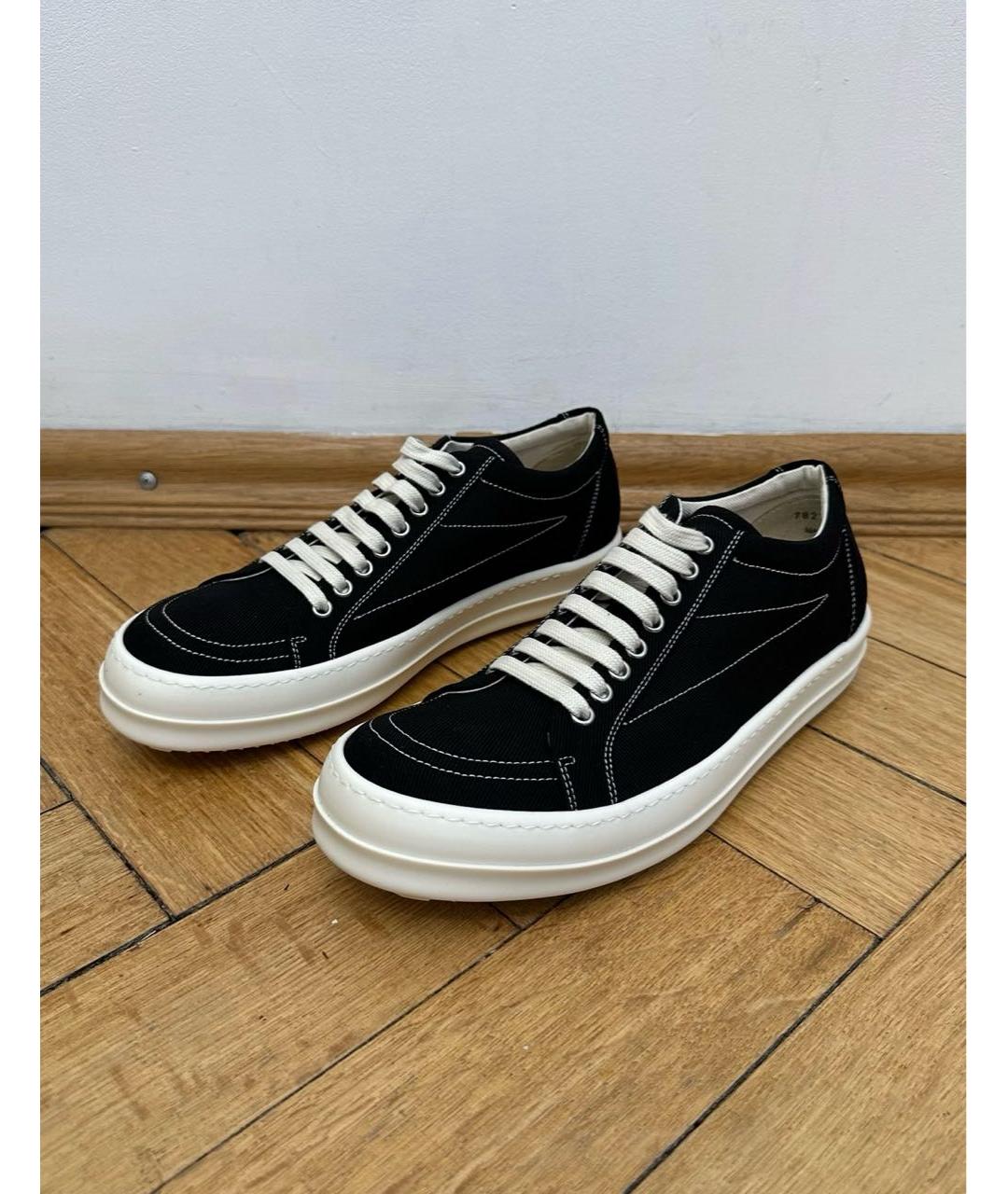 RICK OWENS Черные низкие кроссовки / кеды, фото 2