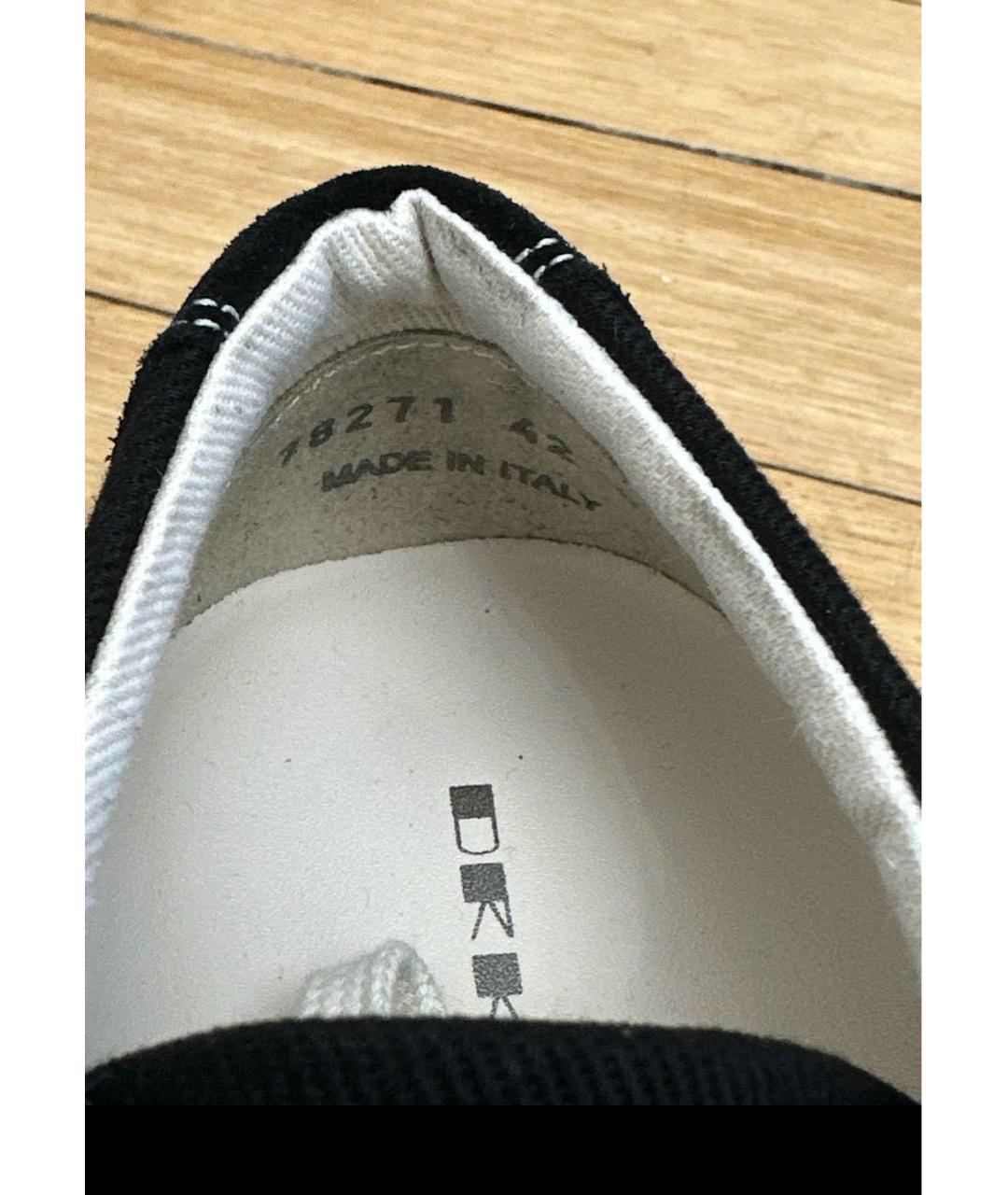 RICK OWENS Черные низкие кроссовки / кеды, фото 7