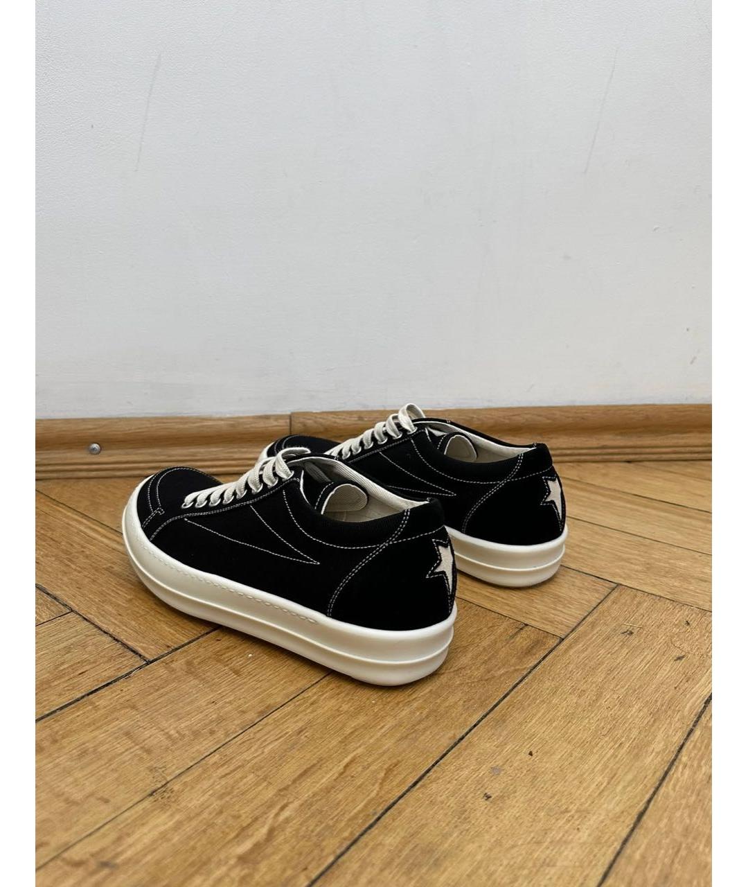RICK OWENS Черные низкие кроссовки / кеды, фото 3