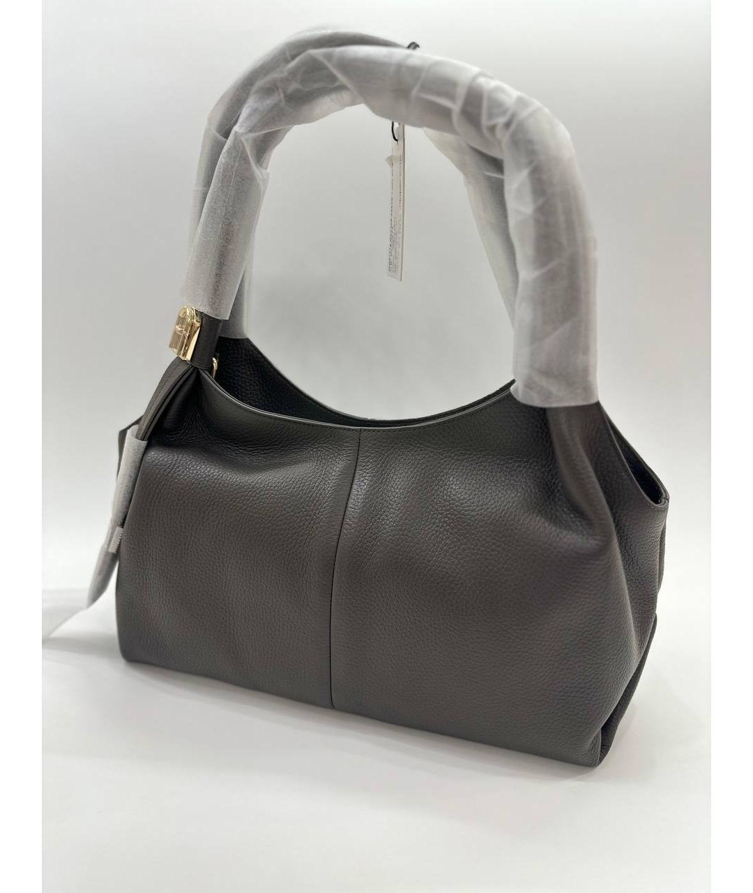 FURLA Серая кожаная сумка через плечо, фото 4
