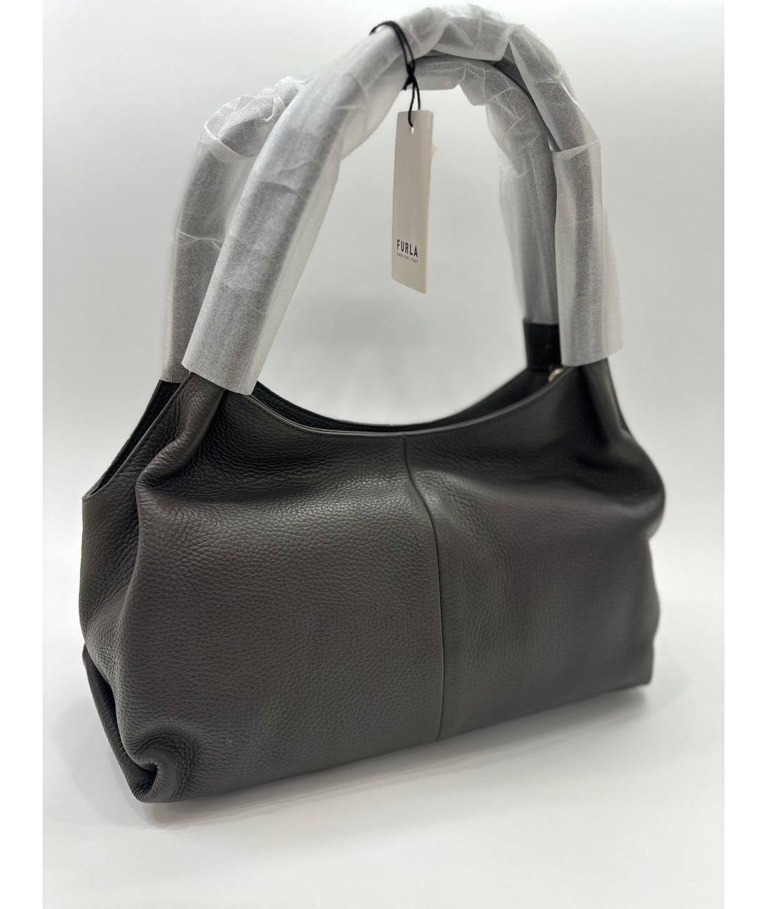 FURLA Серая кожаная сумка через плечо, фото 5