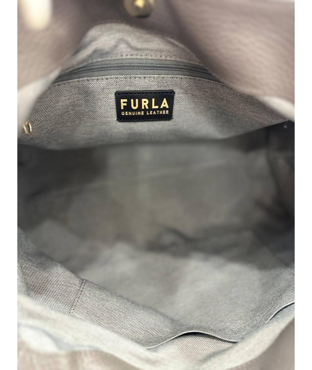 FURLA Серая кожаная сумка через плечо, фото 7