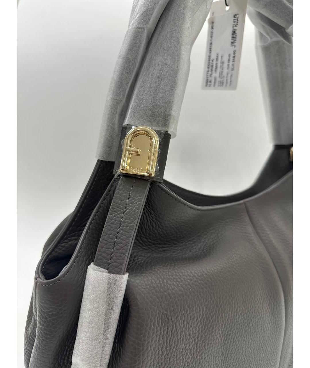 FURLA Серая кожаная сумка через плечо, фото 6