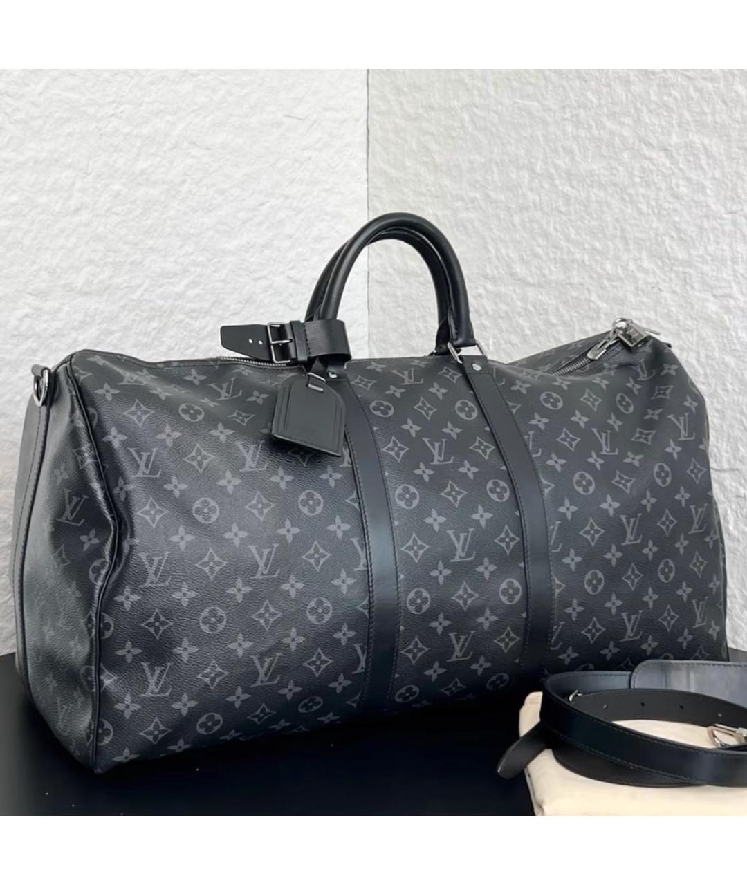 LOUIS VUITTON Антрацитовая дорожная/спортивная сумка, фото 2