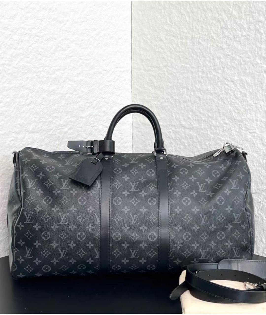 LOUIS VUITTON Антрацитовая дорожная/спортивная сумка, фото 5