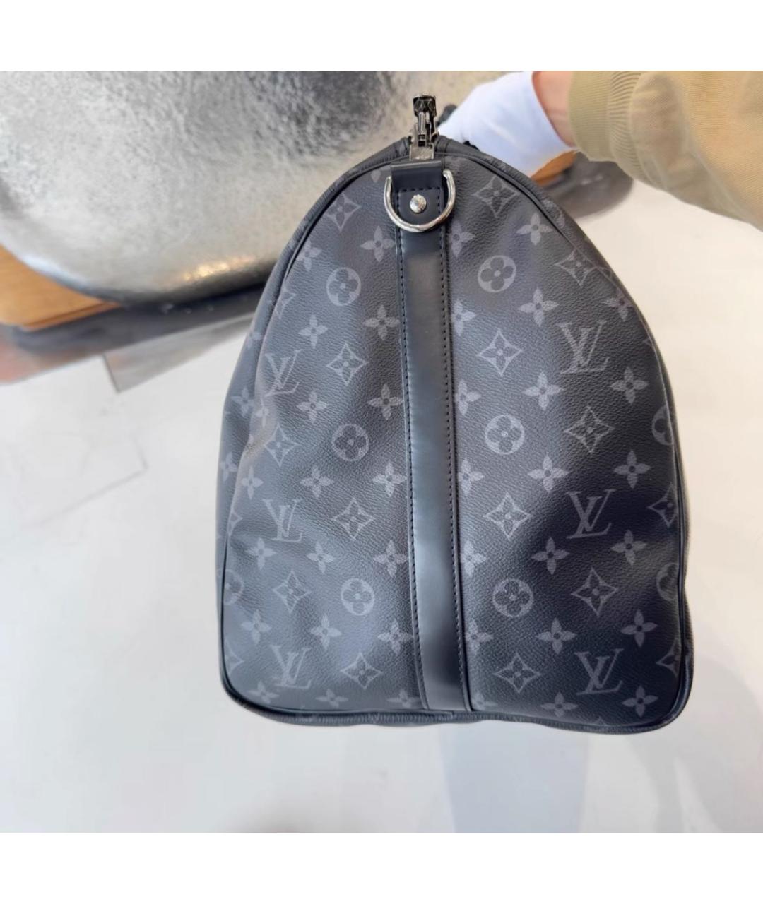 LOUIS VUITTON Антрацитовая дорожная/спортивная сумка, фото 4