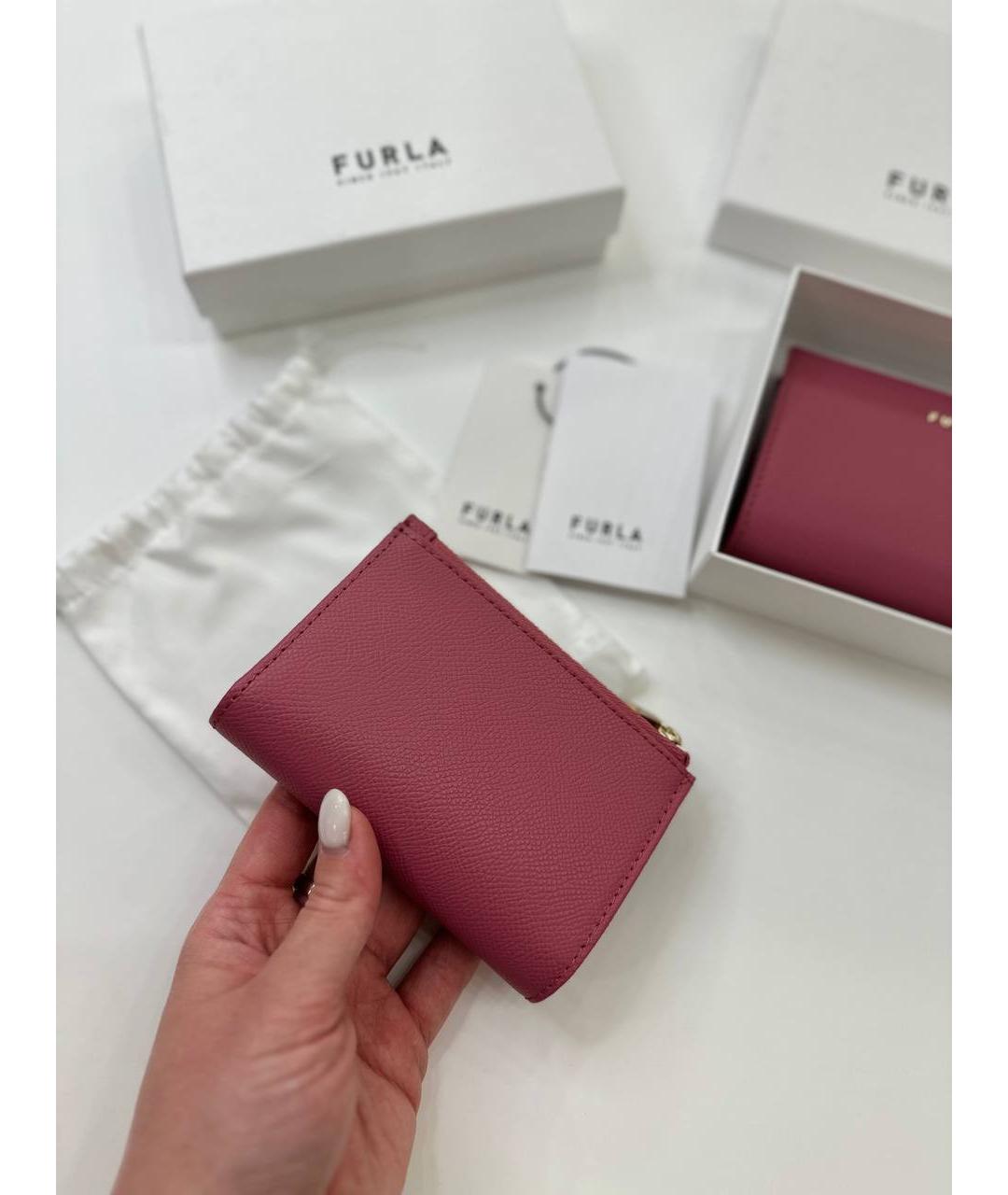 FURLA Розовый кожаный кошелек, фото 4