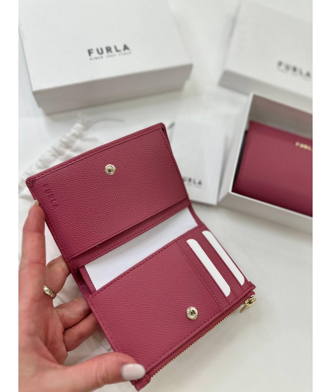 FURLA Розовый кожаный кошелек, фото 5