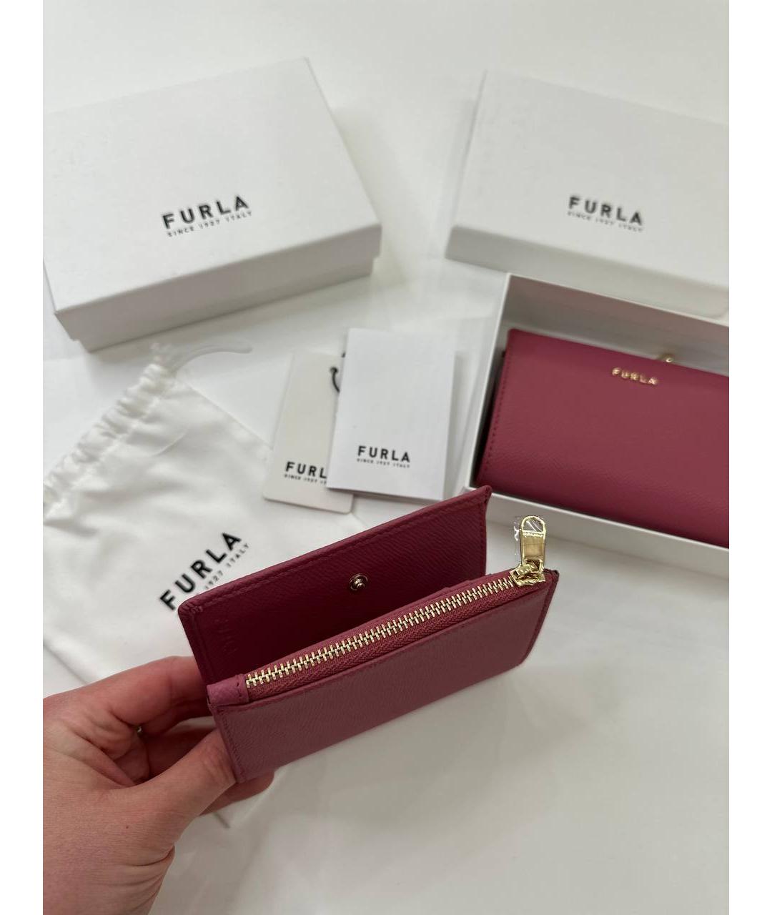FURLA Розовый кожаный кошелек, фото 7
