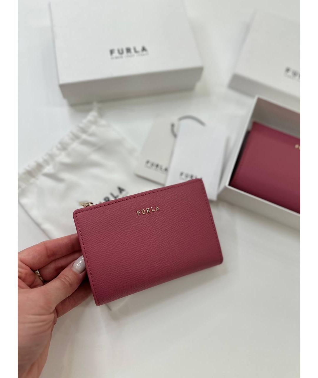 FURLA Розовый кожаный кошелек, фото 3