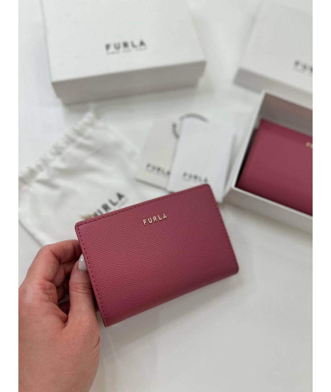 FURLA Розовый кожаный кошелек, фото 2