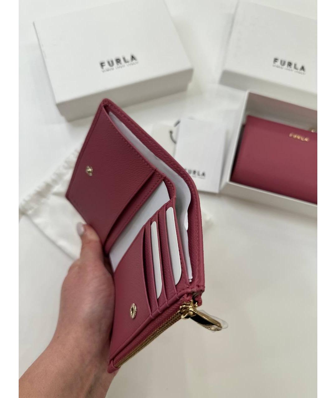FURLA Розовый кожаный кошелек, фото 6