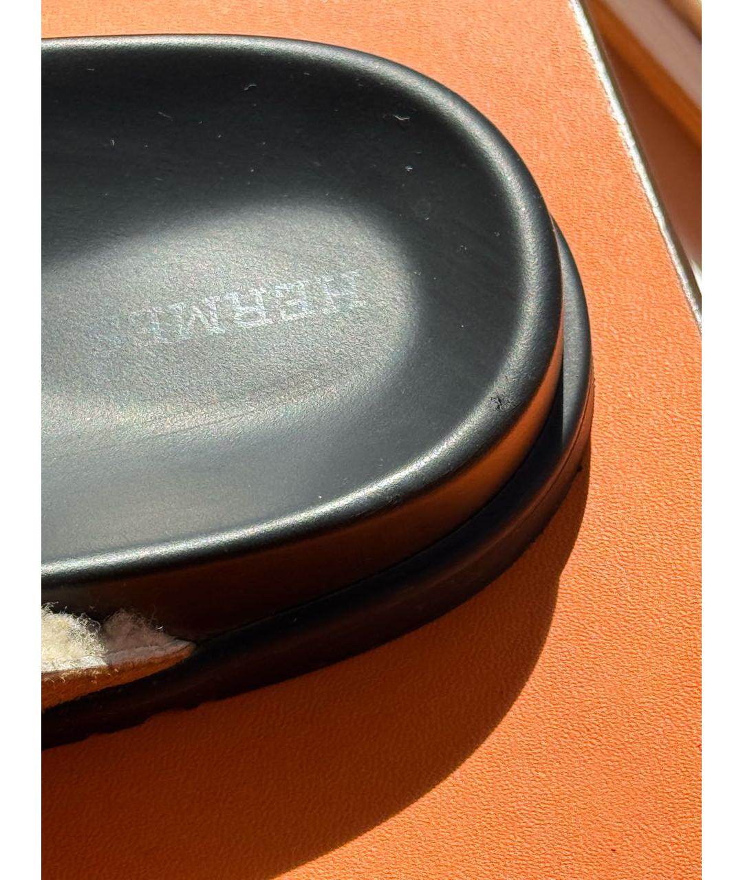 HERMES Коричневые замшевые мюли, фото 6