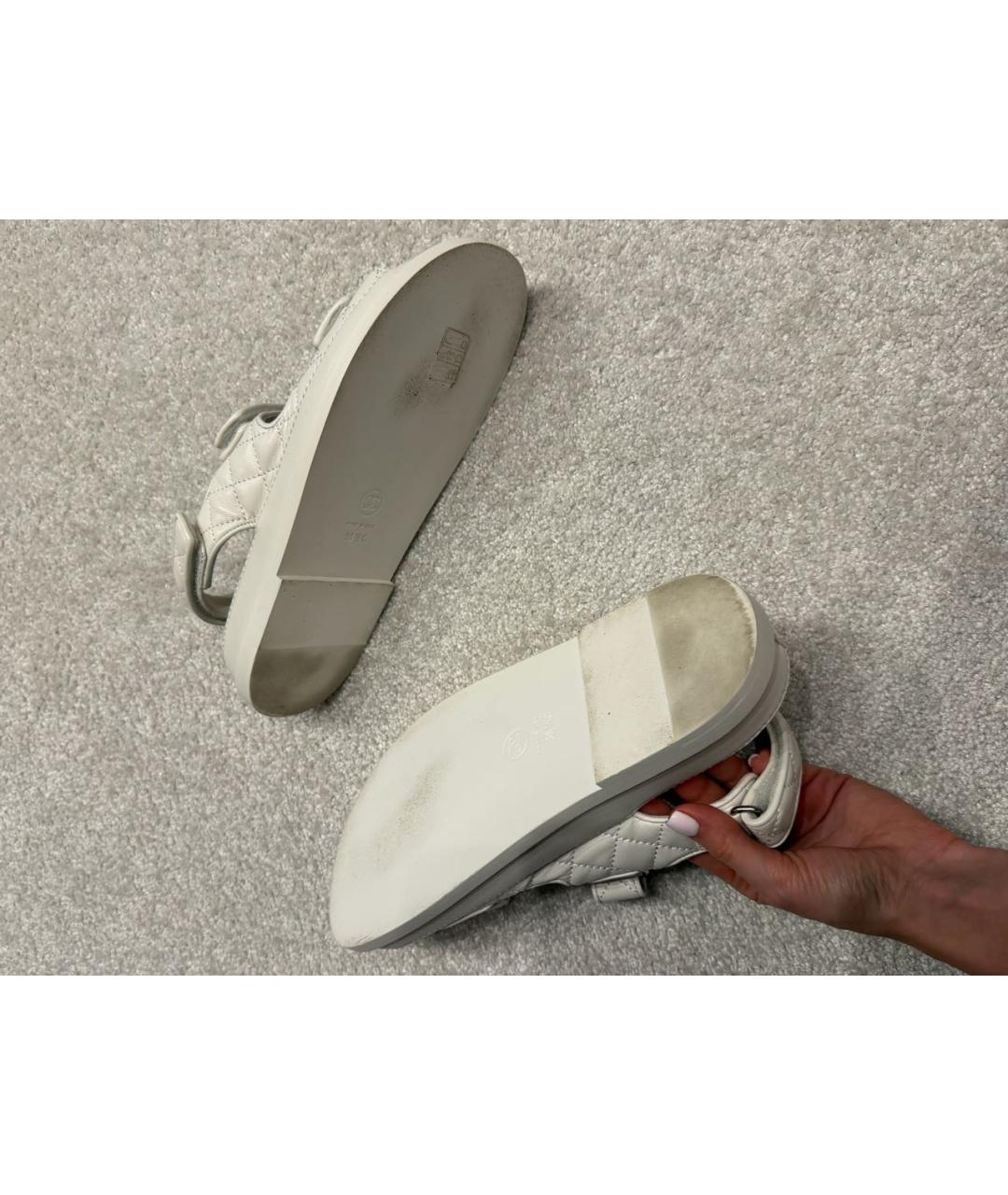 CHANEL Белые кожаные сандалии, фото 7