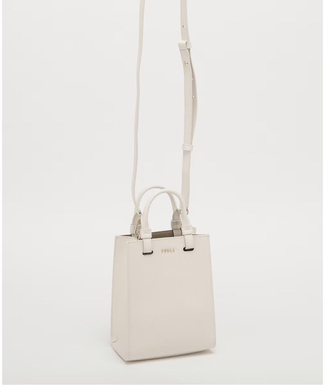 FURLA Белая кожаная сумка с короткими ручками, фото 3