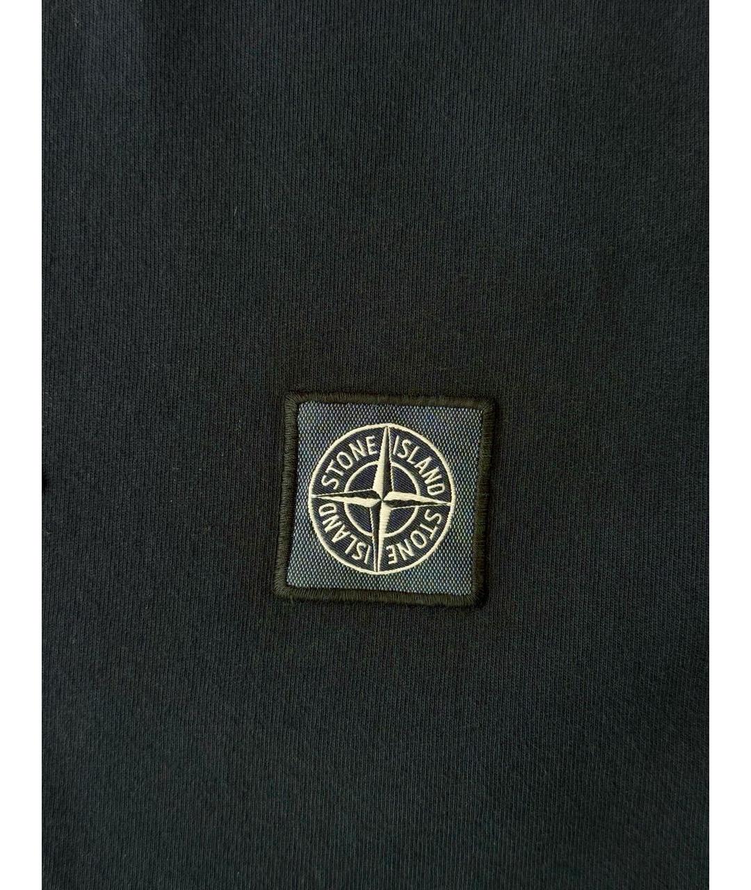 STONE ISLAND Темно-синяя хлопковая футболка, фото 5