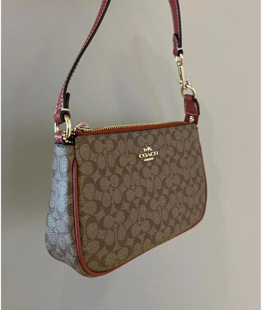 COACH Коричневая сумка через плечо, фото 6