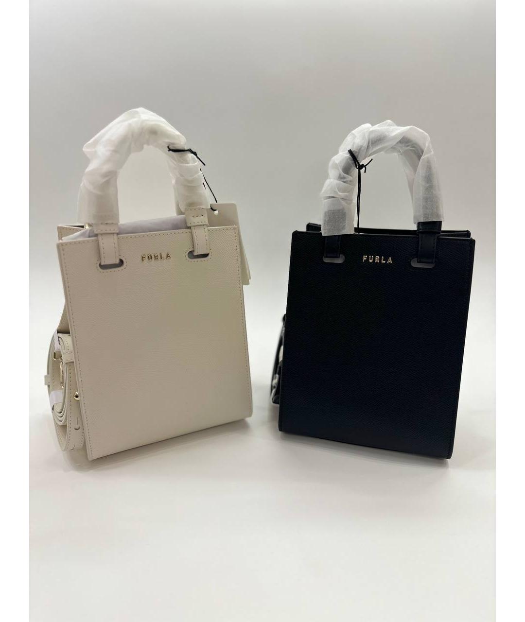 FURLA Черная кожаная сумка с короткими ручками, фото 2