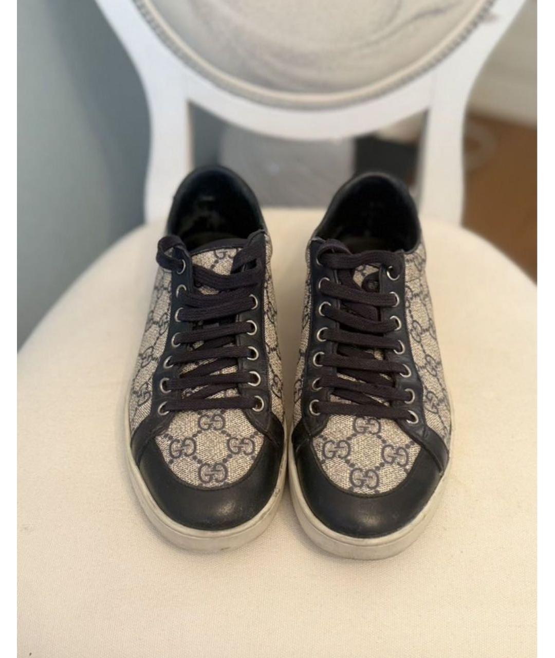 GUCCI Синие кожаные кеды, фото 2