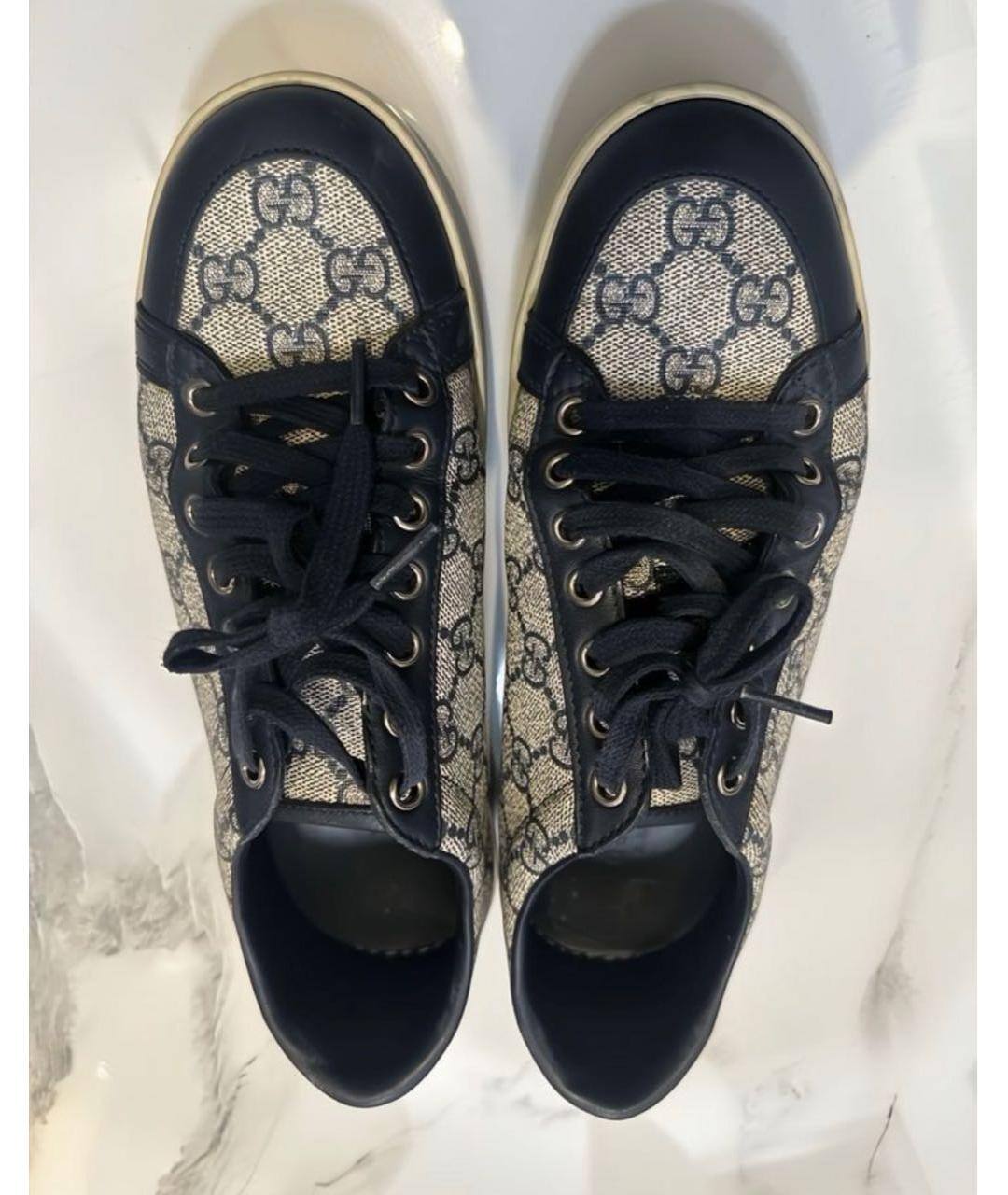 GUCCI Синие кожаные кеды, фото 3