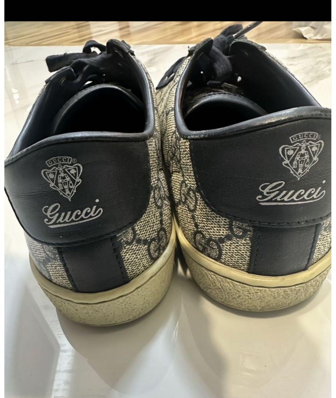 GUCCI Синие кожаные кеды, фото 4