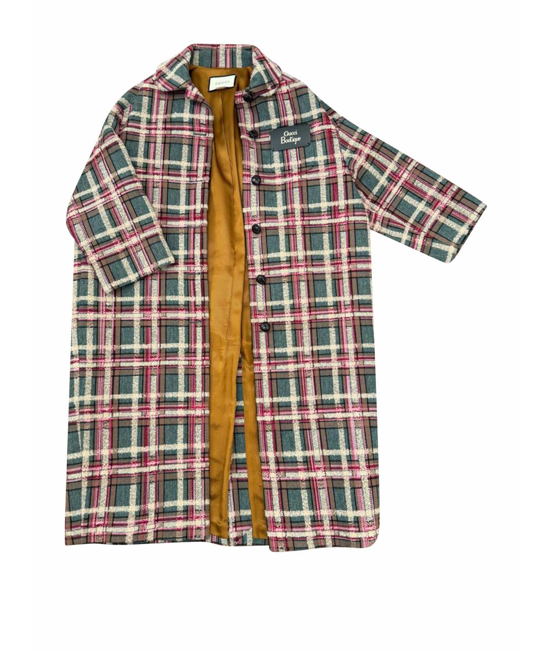 GUCCI Зеленые шерстяное пальто, фото 1