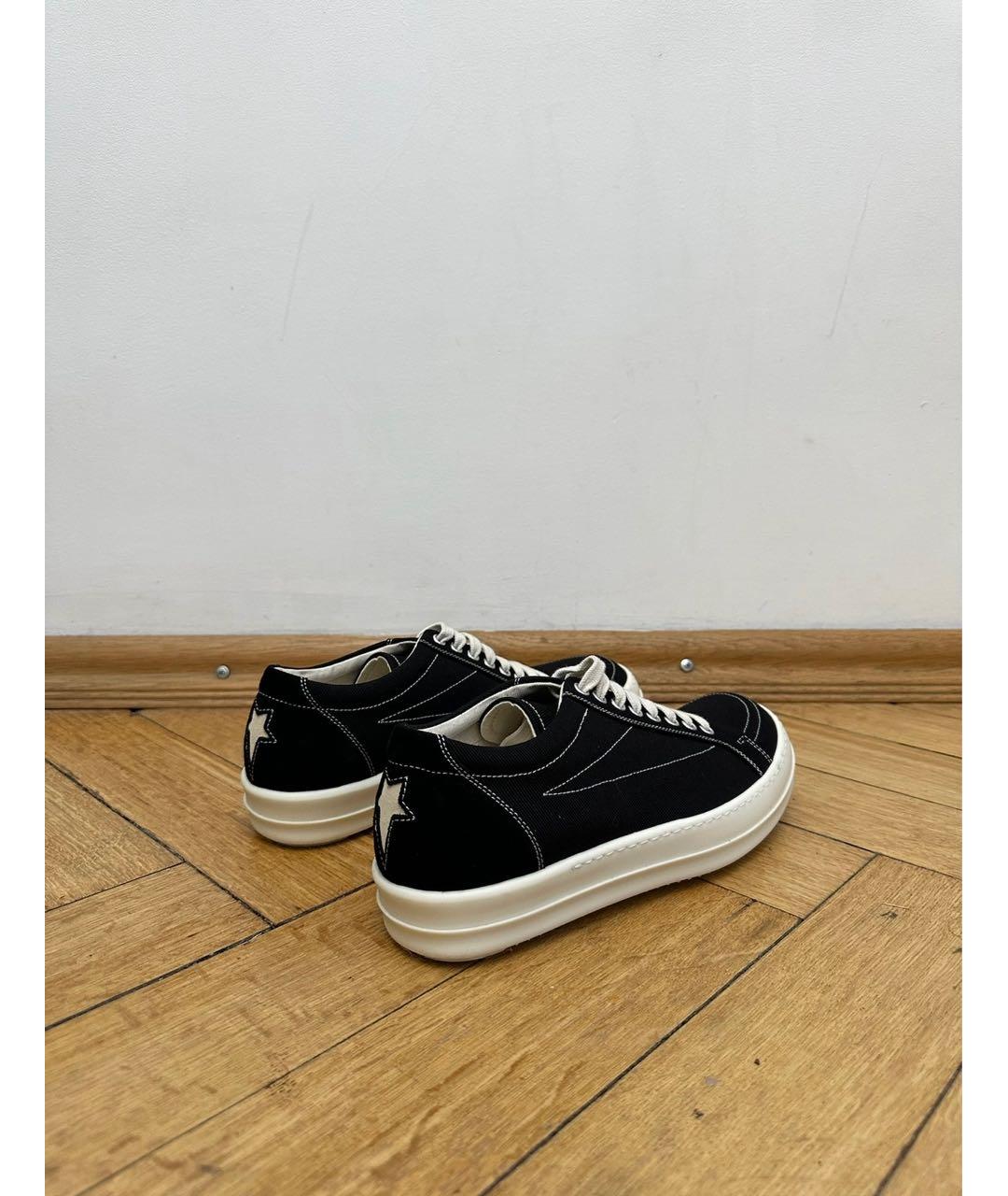 RICK OWENS Черные низкие кроссовки / кеды, фото 5