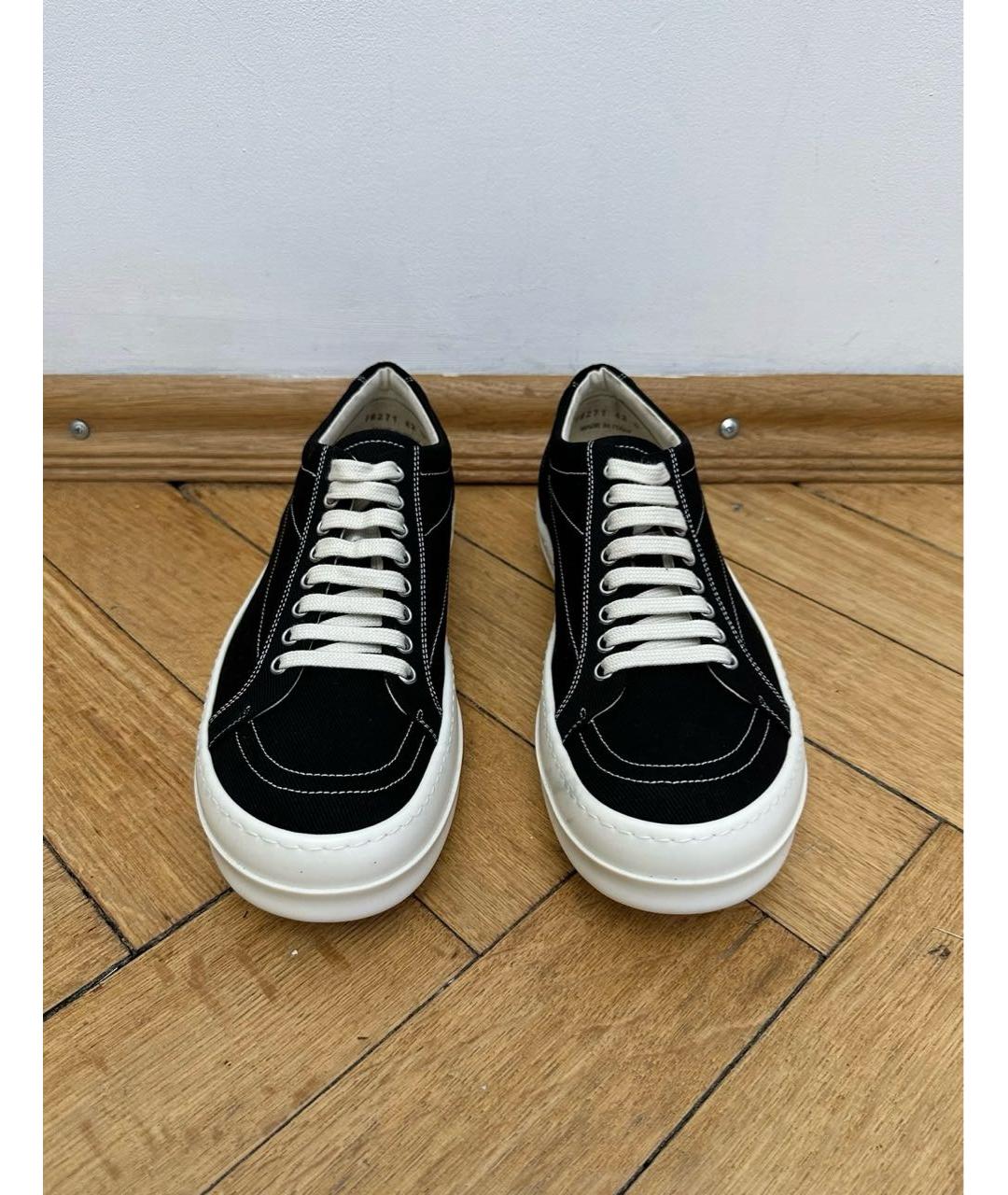 RICK OWENS Черные низкие кроссовки / кеды, фото 6