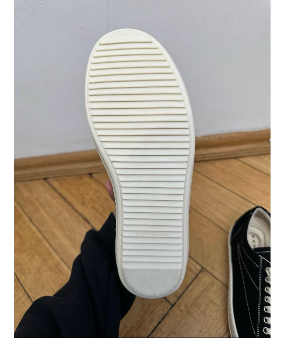 RICK OWENS Черные низкие кроссовки / кеды, фото 7