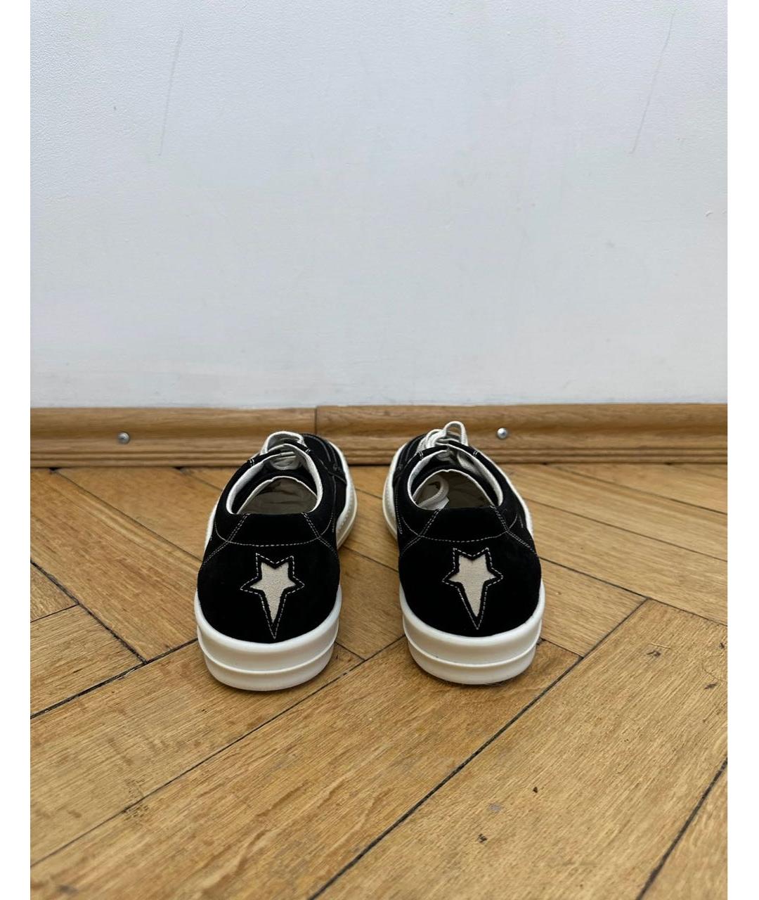 RICK OWENS Черные низкие кроссовки / кеды, фото 4